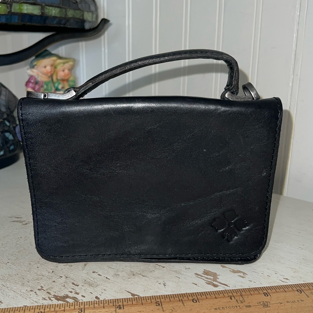 Small Patricia Nash satchel purse black leather